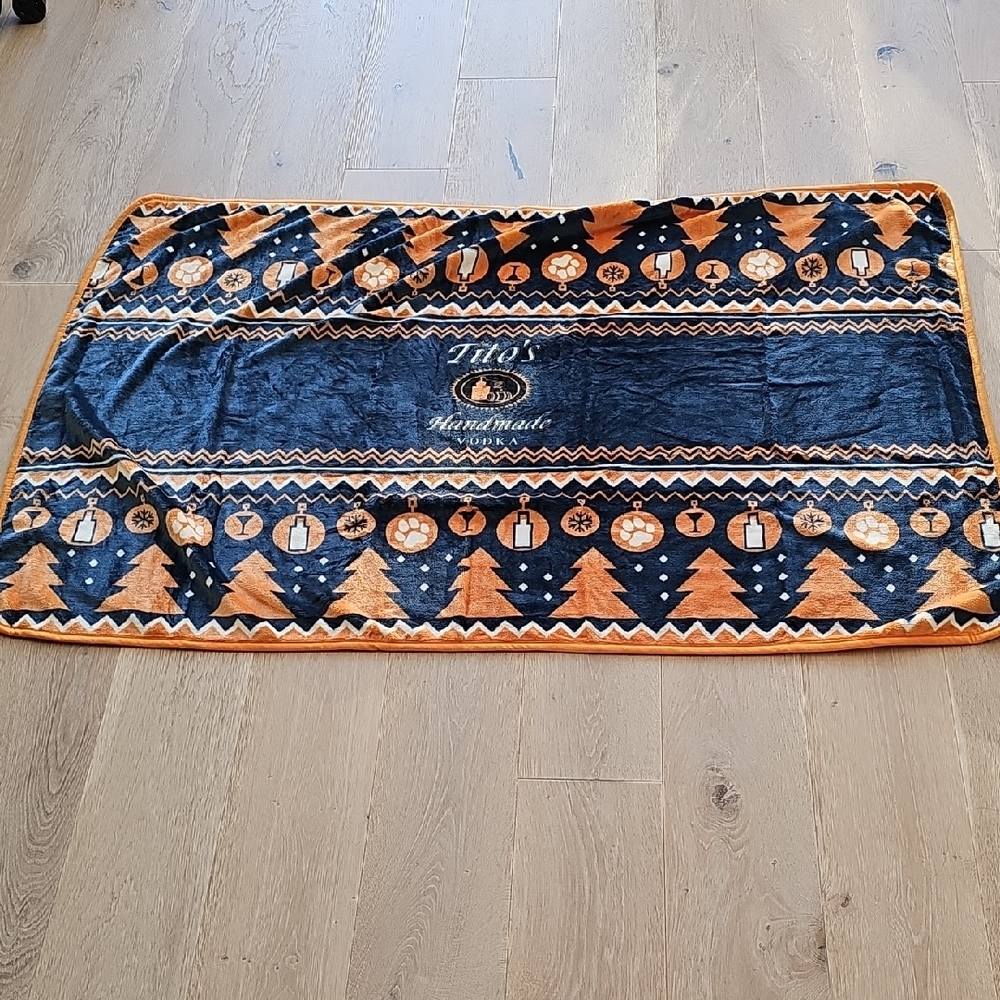 Tito's Handmade Vodka Black and Orange Blanket